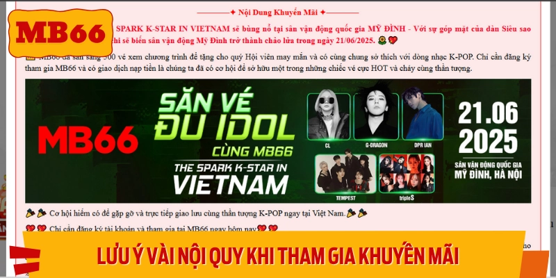 Lưu ý khi tham gia khuyến mãi đu idol G-Dragon