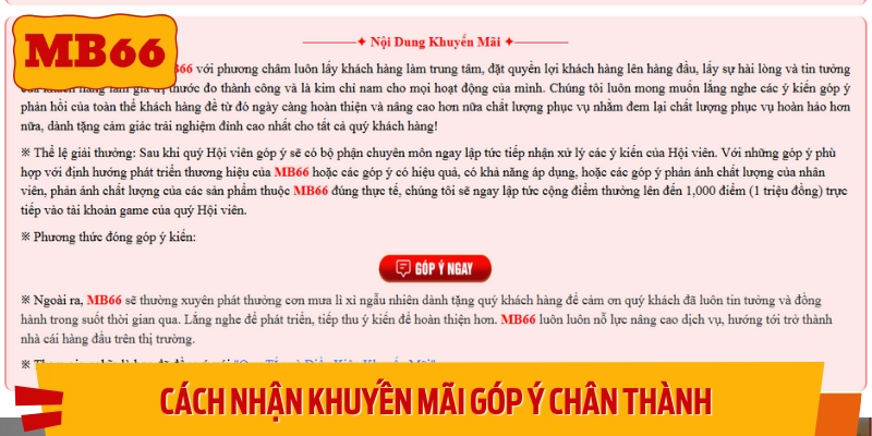 Hướng dẫn tham gia khuyến mãi đóng góp ý kiến