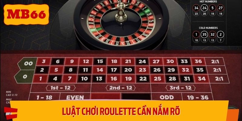 Luật chơi roulette cần nắm rõ
